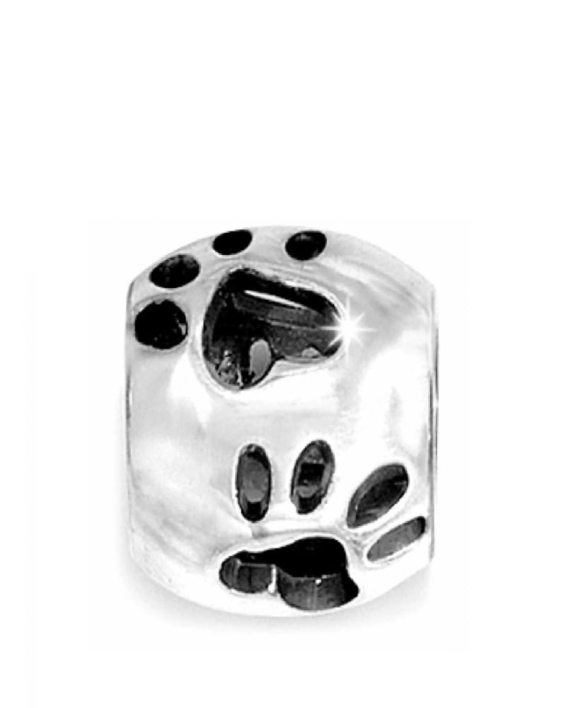 Front of a size O/S Paw Bead in Silver in Silver by Brighton. | dia_product_style_image_id:330831